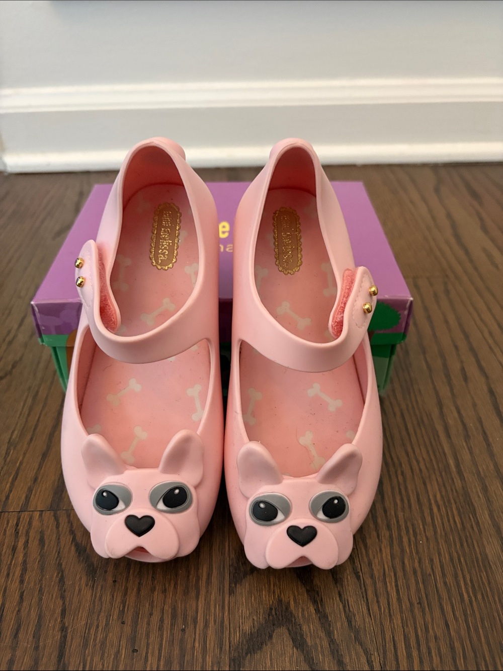 Mini Melissa Pink Dog-Face Mary Jane Shoes